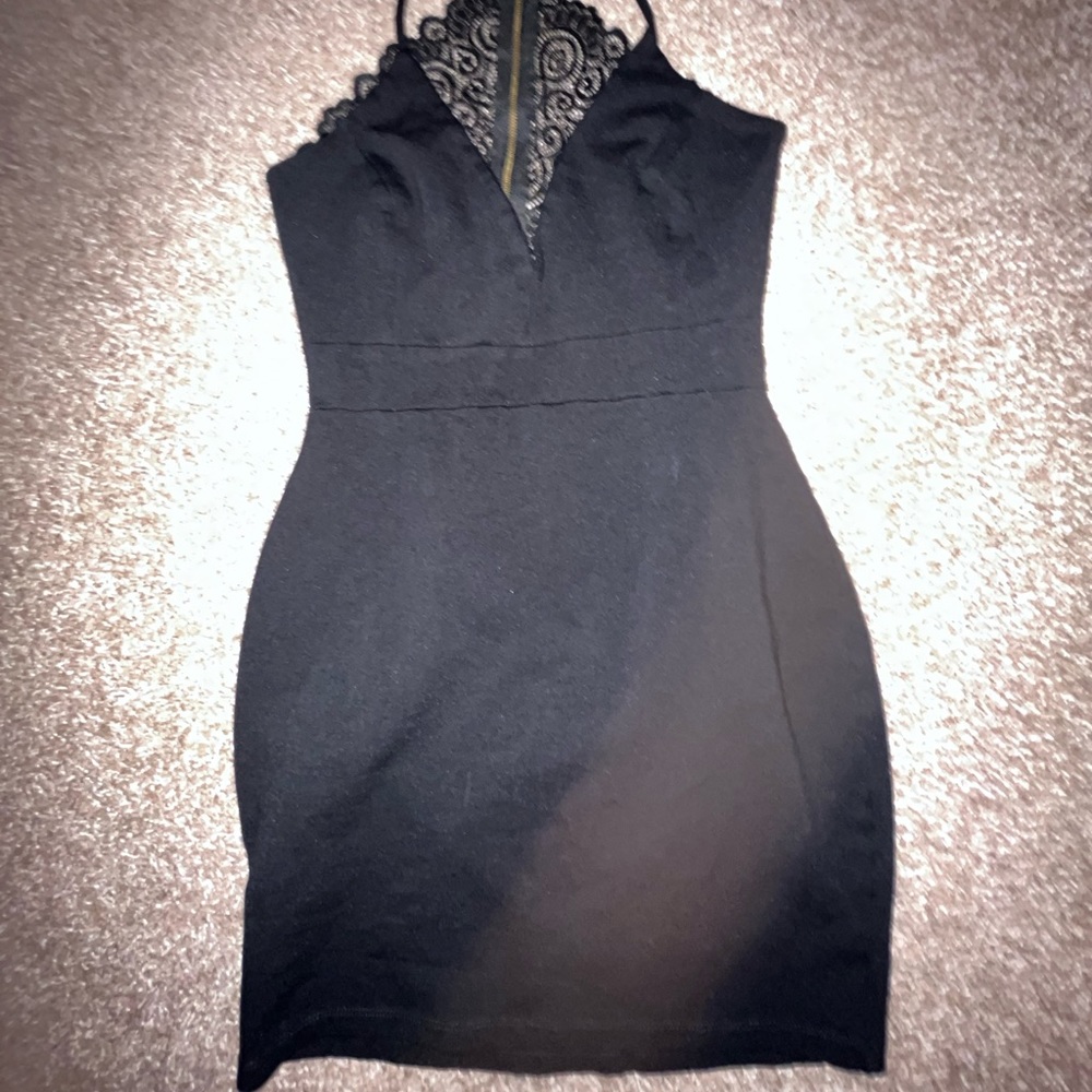 Black mini Lace Back Dress size S
